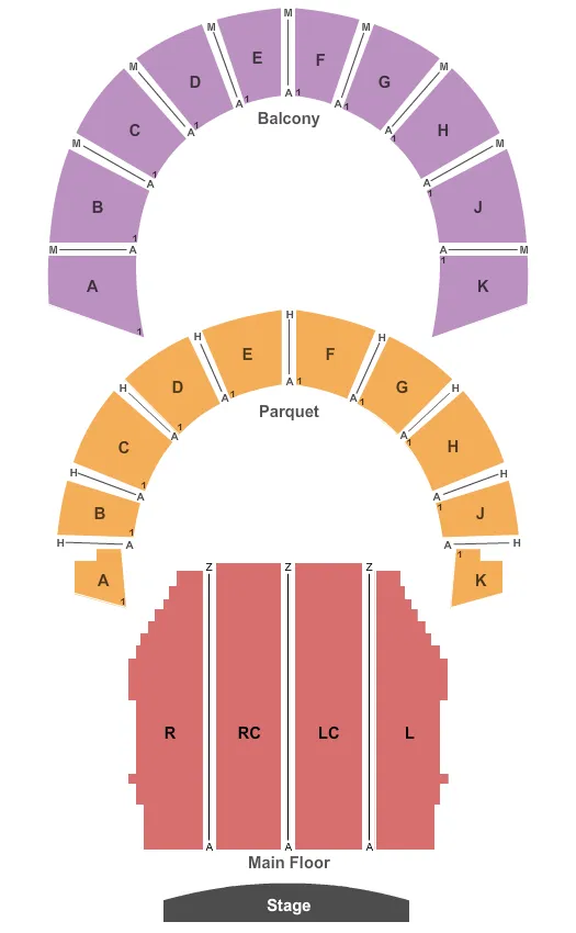 seating chart for Lowell Memorial Auditorium - End Stage - eventticketscenter.com